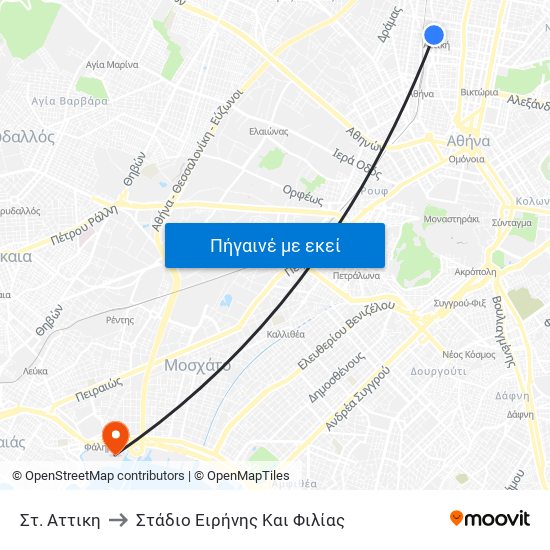 Στ. Αττικη to Στάδιο Ειρήνης Και Φιλίας map