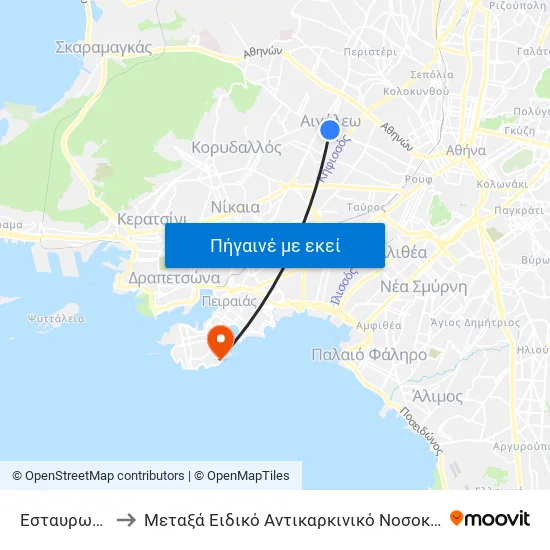 Εσταυρωμενος to Μεταξά Ειδικό Αντικαρκινικό Νοσοκομείο Πειραιά map