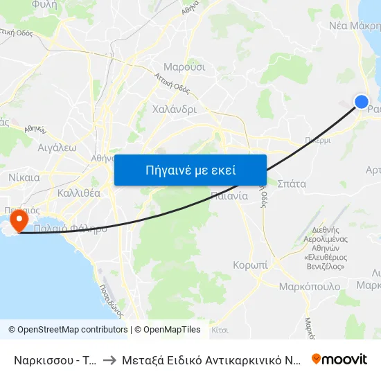 Ναρκισσου - Τερμα 314 to Μεταξά Ειδικό Αντικαρκινικό Νοσοκομείο Πειραιά map