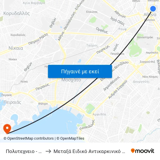 Πολυτεχνειο - Polytexneio to Μεταξά Ειδικό Αντικαρκινικό Νοσοκομείο Πειραιά map