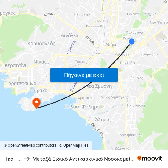 Ικα - Ika to Μεταξά Ειδικό Αντικαρκινικό Νοσοκομείο Πειραιά map