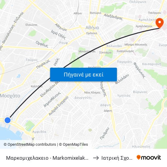 Μαρκομιχελακειο - Markomixelakeio to Ιατρική Σχολή map