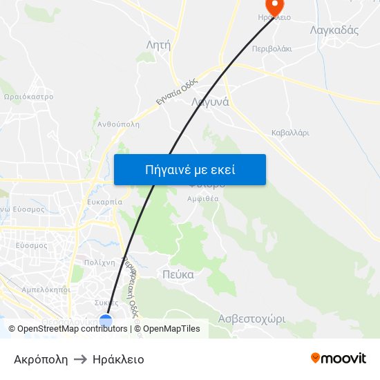 Ακρόπολη to Ηράκλειο map