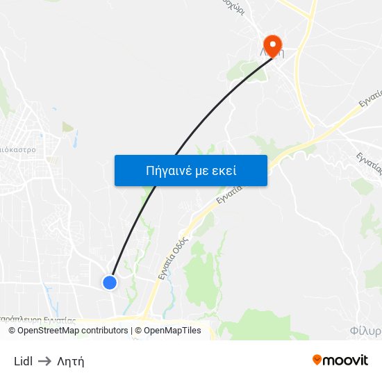 Lidl to Λητή map