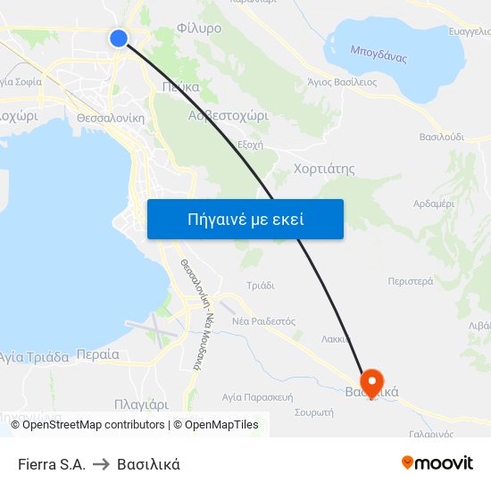 Fierra S.A. to Βασιλικά map