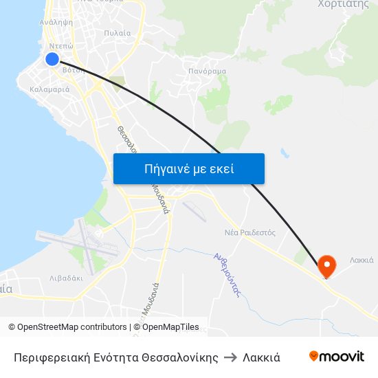 Περιφερειακή Ενότητα Θεσσαλονίκης to Λακκιά map