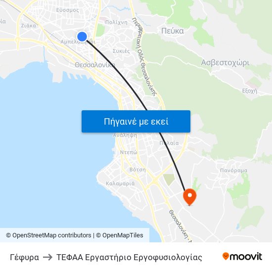 Γέφυρα to ΤΕΦΑΑ Εργαστήριο Εργοφυσιολογίας map