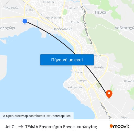 Jet Oil to ΤΕΦΑΑ Εργαστήριο Εργοφυσιολογίας map