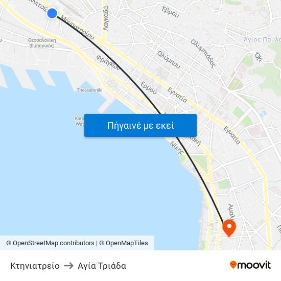 Κτηνιατρείο to Αγία Τριάδα map