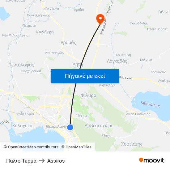 Παλιο Τερμα to Assiros map