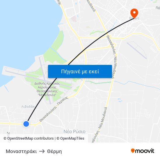 Μοναστηράκι to Θέρμη map