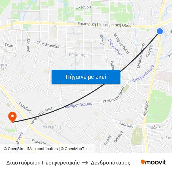 Διασταύρωση Περιφερειακής to Δενδροπόταμος map