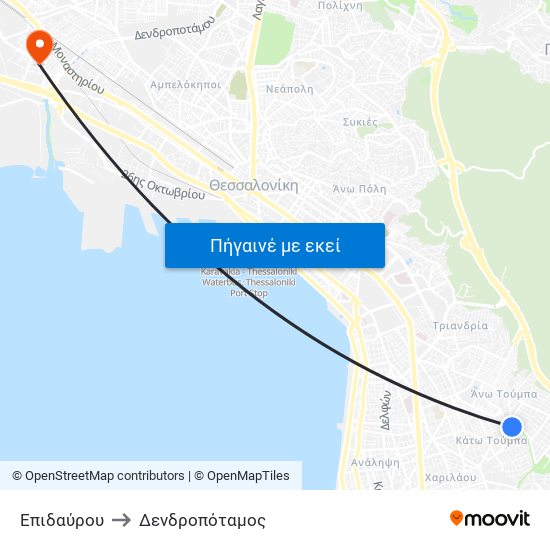 Επιδαύρου to Δενδροπόταμος map