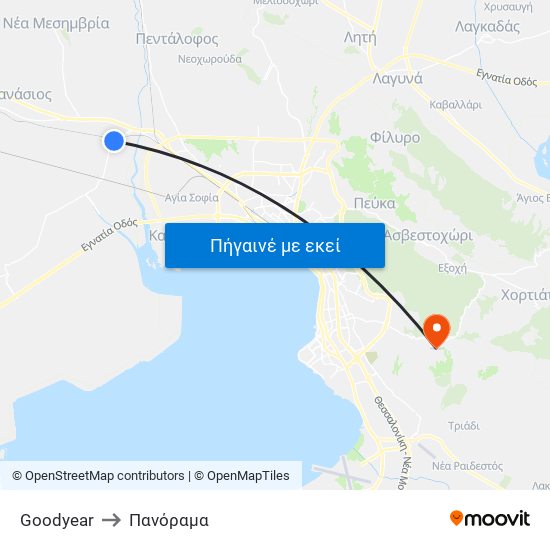 Goodyear to Πανόραμα map