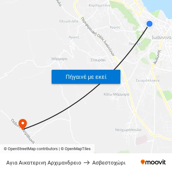 Αγία Αικατερίνη - Αρχιμανδρείο to Ασβεστοχώρι map