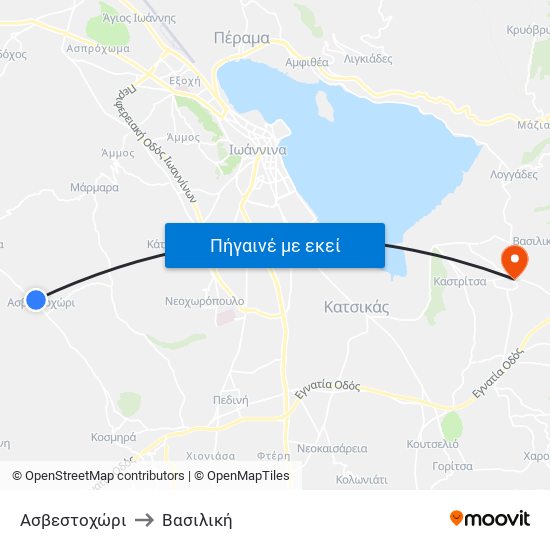 Ασβεστοχώρι to Βασιλική map