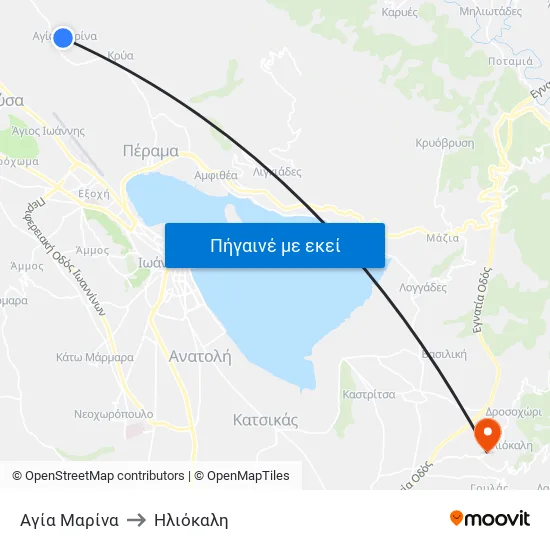 Αγία Μαρίνα to Ηλιόκαλη map