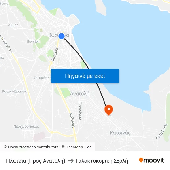 Πλατεία (Προς Ανατολή) to Γαλακτοκομική Σχολή map