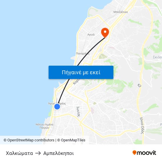 Χαλκώματα to Αμπελόκηποι map