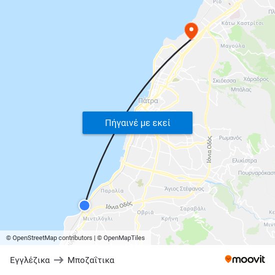 Εγγλέζικα to Μποζαΐτικα map