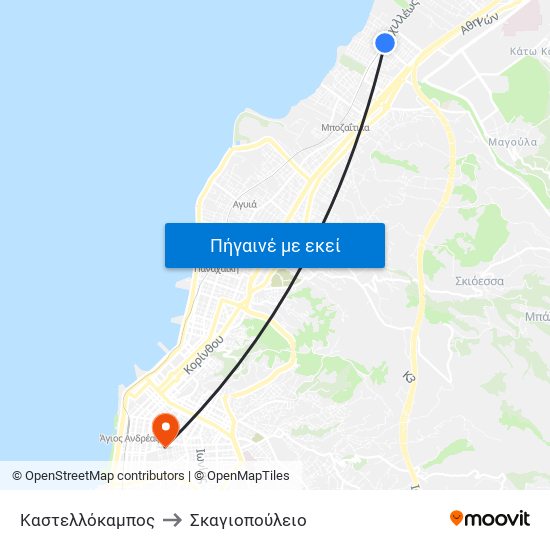 Καστελλόκαμπος to Σκαγιοπούλειο map