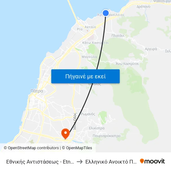 Εθνικής Αντιστάσεως - Etnikis Antistaseos to Ελληνικό Ανοικτό Πανεπιστήμιο map