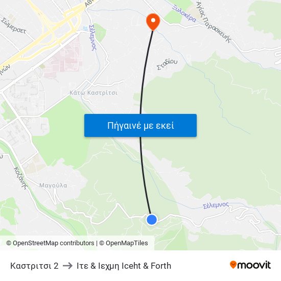 Καστριτσι 2 to Ιτε & Ιεχμη Iceht & Forth map