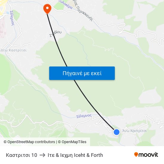 Καστριτσι 10 to Ιτε & Ιεχμη Iceht & Forth map