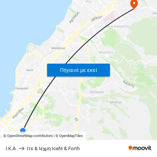 Ι.Κ.Α. to Ιτε & Ιεχμη Iceht & Forth map