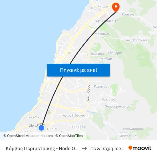 Κόμβος Περιμετρικής - Node Of Perimeter Road to Ιτε & Ιεχμη Iceht & Forth map