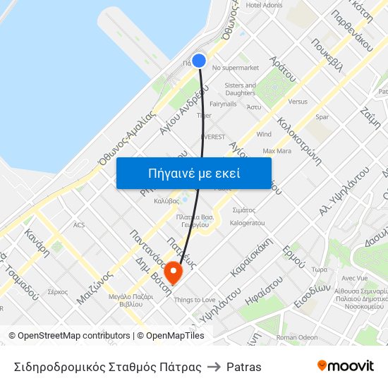 Σιδηροδρομικός Σταθμός Πάτρας to Patras map