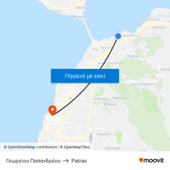 Γεωργίου Παπανδρέου to Patras map