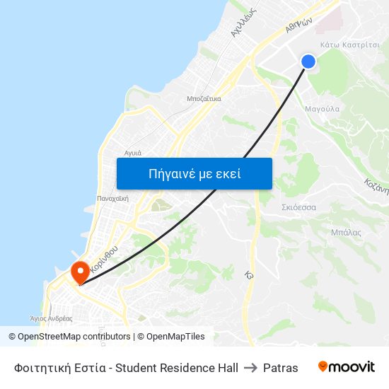 Φοιτητική Εστία - Student Residence Hall to Patras map