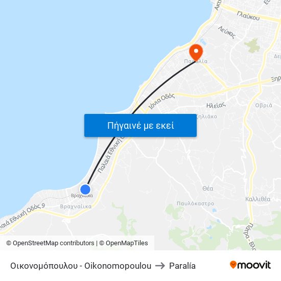 Οικονομόπουλου - Oikonomopoulou to Paralía map