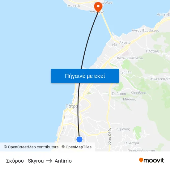 Σκύρου - Skyrou to Antirrio map