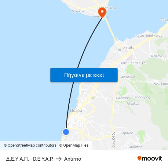 Δ.Ε.Υ.Α.Π. - D.E.Y.A.P. to Antirrio map