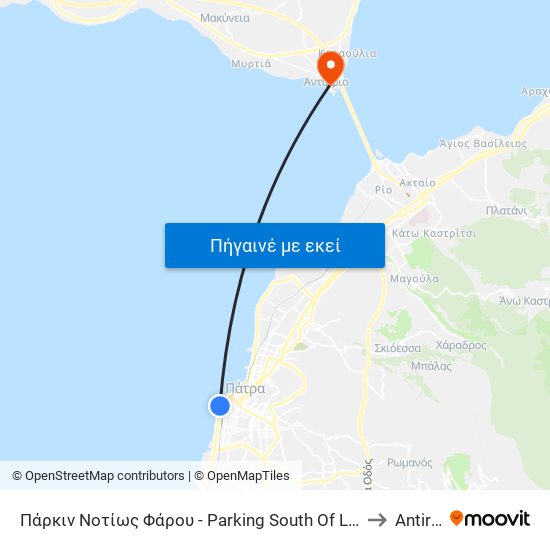 Πάρκιν Νοτίως Φάρου - Parking South Of Lighthouse to Antirrio map