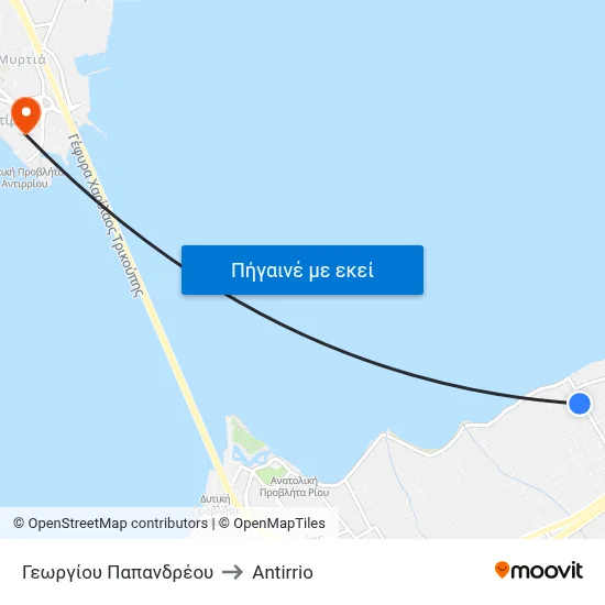 Γεωργίου Παπανδρέου to Antirrio map