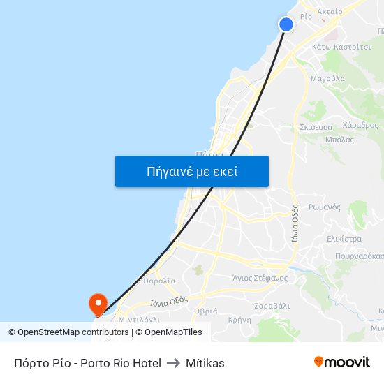 Πόρτο Ρίο - Porto Rio Hotel to Mítikas map