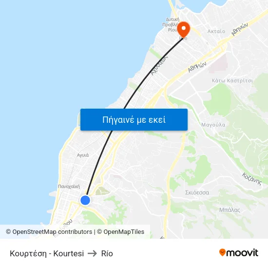 Κουρτέση - Kourtesi to Río map