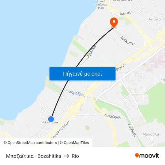 Μποζαΐτικα - Bozahitika to Río map