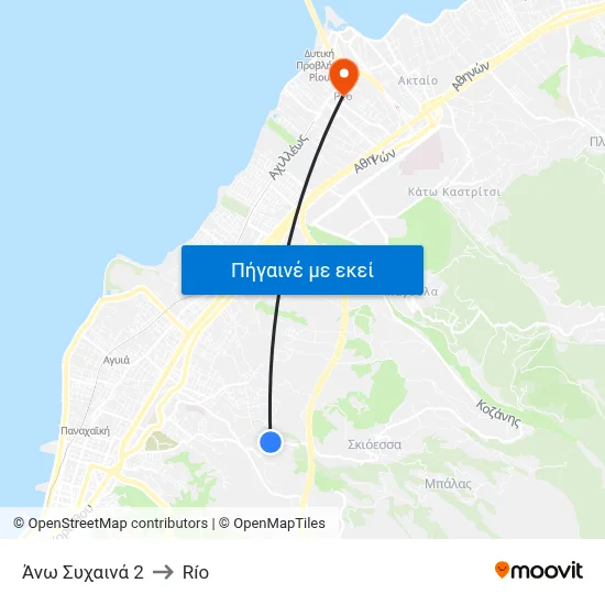 Άνω Συχαινά 2 to Río map