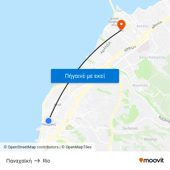 Παναχαϊκή to Río map