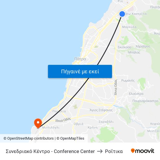 Συνεδριακό Κέντρο - Conference Center to Ροΐτικα map