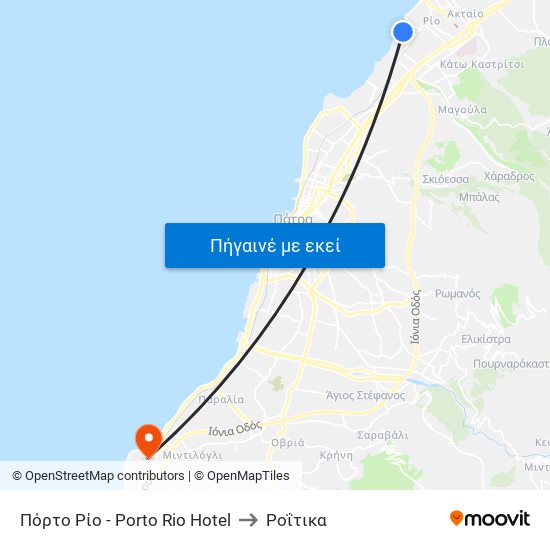 Πόρτο Ρίο - Porto Rio Hotel to Ροΐτικα map