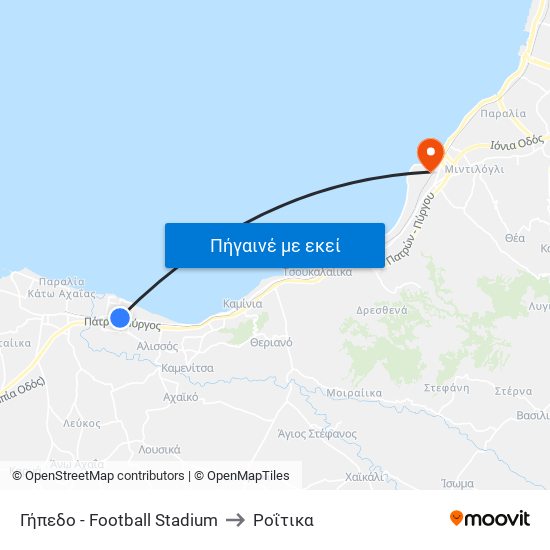 Γήπεδο - Football Stadium to Ροΐτικα map