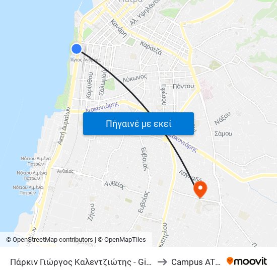 Πάρκιν Γιώργος Καλεντζιώτης - Giorgos Kalentziotis Parking to Campus ATEI Πατρων map