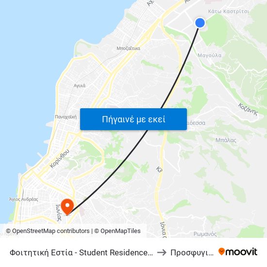 Φοιτητική Εστία - Student Residence Hall to Προσφυγικά map