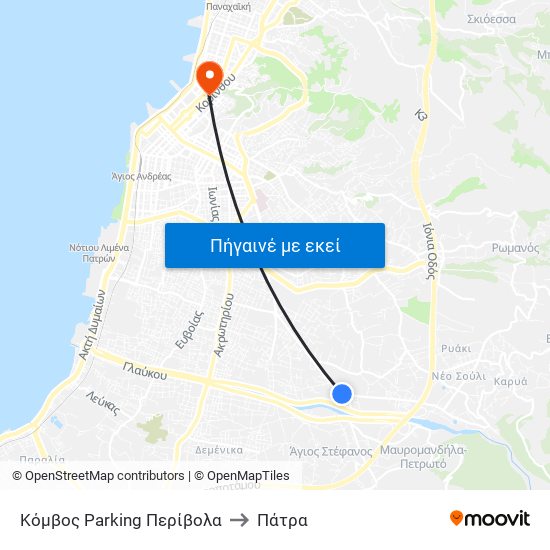 Κόμβος Parking Περίβολα to Πάτρα map