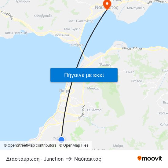 Διασταύρωση - Junction to Ναύπακτος map